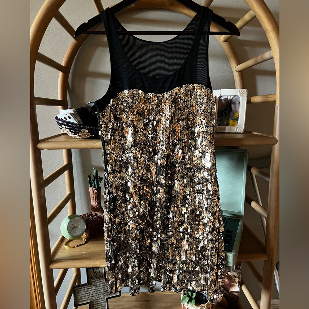 Sequin Black and Gold Dress